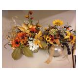 Two floral arrangements