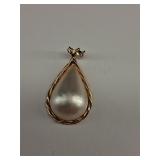 14k teardrop mabe pearl pendant