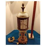 Hollywood Regency style ornate brass pendent lamp