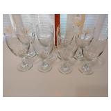 Glass water goblets (8)