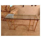 Glass and metal sofa table