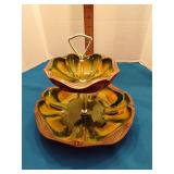 USA Pottery fruit bowl and nut dish