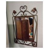Metal framed wall mirror