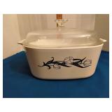 Corning ware Lyrics black tulip pattern, 5 L