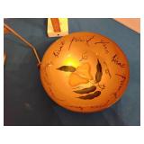 Round pear serving bowl with stand