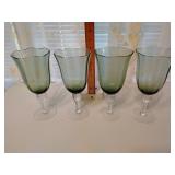 Gorham rose serenade green crystal stemware