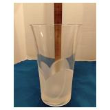 Frosted leaf crystal vase