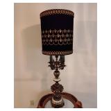 Stunning marble and brass tall table lamp