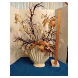 Ceramic white vase w/ floral arrangement