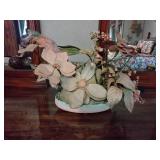 Ceramic bowl w/ floral arrangement