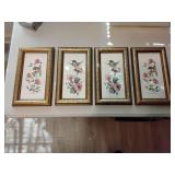 Framed hummingbird wall prints (4)