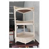 Wicker 3 tier corner shelf