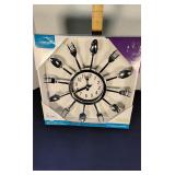 Spoon and fork clock, battery operated