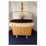 Longaberger large footed magazine basket