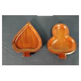 Mahogany spade & club snack trays