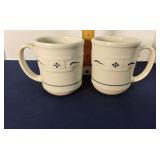 Longaberger pottery coffee mugs (2)