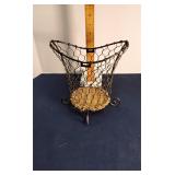 Decorative metal and wicker basket