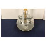 Holiday glass lidded candy jar