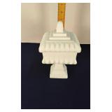 Westmoreland milk glass square lidded candy dish