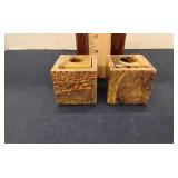 Marble cube candle holders
