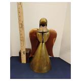 Large brass & copper angel candle holder