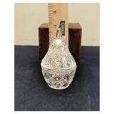Lead crystal pear shaped trinket dish