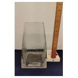 Textured glass large vase