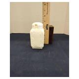 Milk glass barber shop bottle