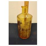 Amber glass bitters medicine bottle