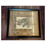 Framed & mat Zebra print