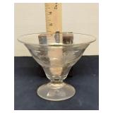 Etched fruit cocktail glass