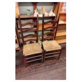 Ladderback chairs w/ rustic bottoms (2)