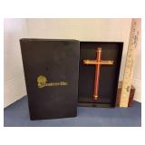 Batesville LifeStories wooden cross, brass inlay