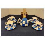 Habitat 'Monaco' blue & white tea set