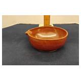 Redware pottery spout bowl