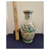 Asian style floral ceramic vase