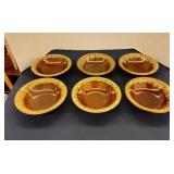 Brown drip glaze bowls (6)