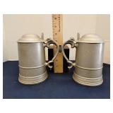 Pewter beer steins (2)