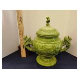 Green Vintage ceramic tureen