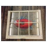 Hand painted rustic style window pane