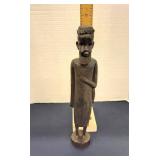 Hand carved ebony wood African tribal statue