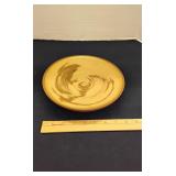 Brown swirl pottery plate
