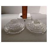 Glass stars & bars candle holders