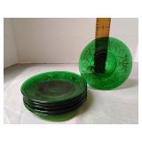 Anchor Hocking sandwich pattern saucers (6)