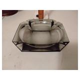 Smokey glass ash tray