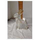 J.H. Millstein Co. clear molded glass Easter bunny