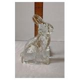 JH Millstein glass rabbit candy container 1940s