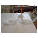 Large glass serving bowls (2)