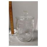 Planters Mr. Peanut Glass Barrel Jar