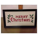 Embroidered Merry Christmas 9.25' x 5'
